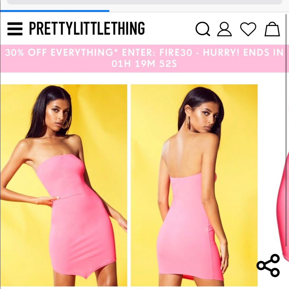 Pretty little thing neon pink dress